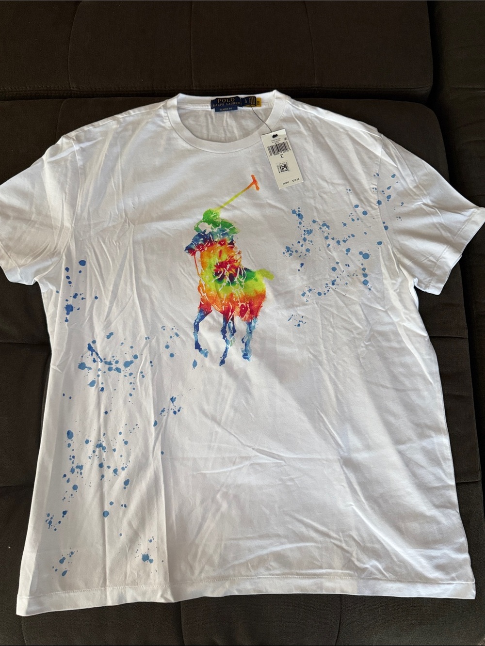 Polo by Ralph Lauren White Multicolor Polo Player Graphic Tee